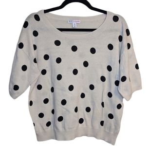 Made for Impulse Cream Polka Dot Knit Top Size M ⚪️🖤